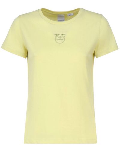 Pinko Love Birds T-shirt Embroidery - Yellow