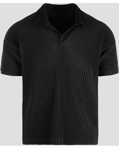 Homme Plissé Issey Miyake Basics Polo Shirt - Black