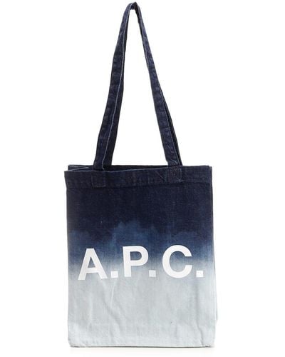 A.P.C. Logo Shopping Bag - Blue