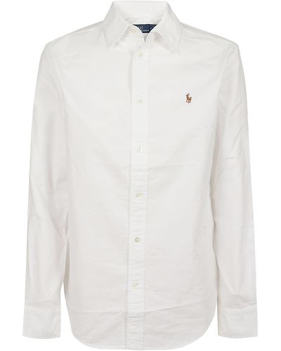 Ralph Lauren Ls Crlte St-Long Sleeve-Button Front Shirt - White
