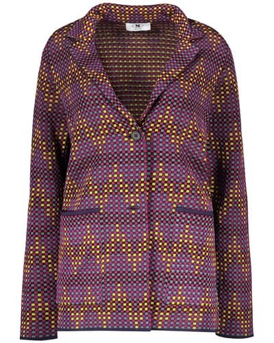 M Missoni Knitted Viscose Blazer - Purple