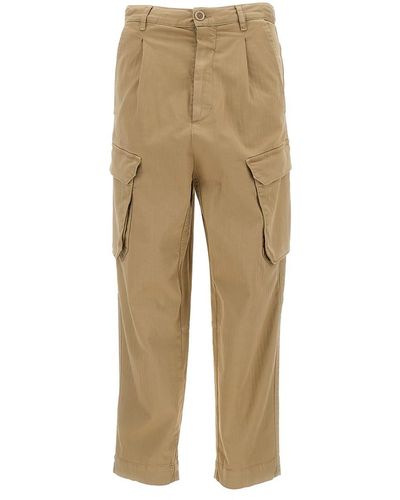 Semicouture Sand-Colored Cargo Trousers - Natural