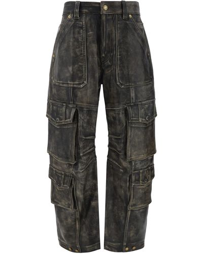 Golden Goose Cargo Leather Pants - Gray