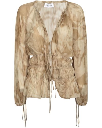 Blumarine Fitted Laced Cardigan - Natural