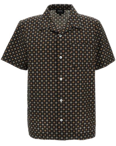A.P.C. Bowling Shirt With Graphic Print - Black