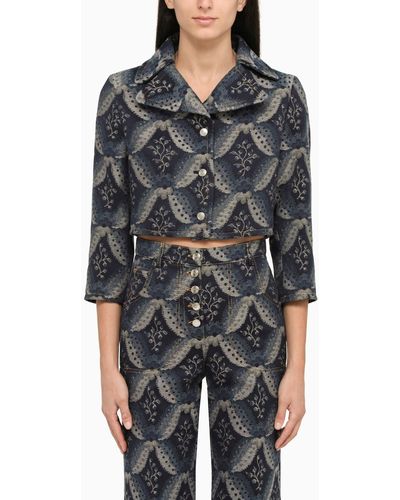 Etro Denim Short Single-Breasted Jacket - Black