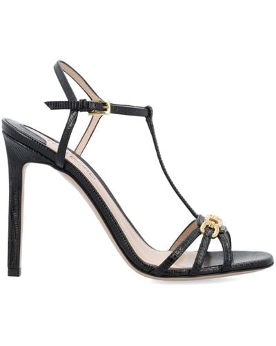 Tom Ford Stamped Lizard Leather Whitney Sandal - Black