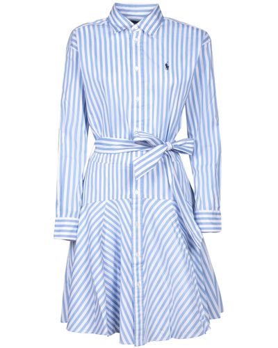 Polo Ralph Lauren And Striped Mini Chemisier Dress By - Blue