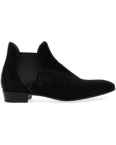 Lidfort Calf Hair Ankle Boots - Black