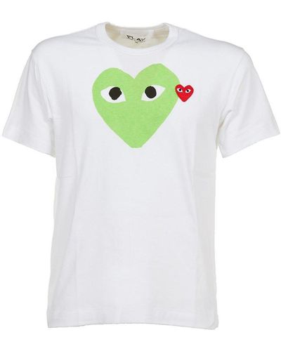 COMME DES GARÇONS PLAY Heart-appliqué Regular-fit Cotton-jersey T-shirt X - Multicolor
