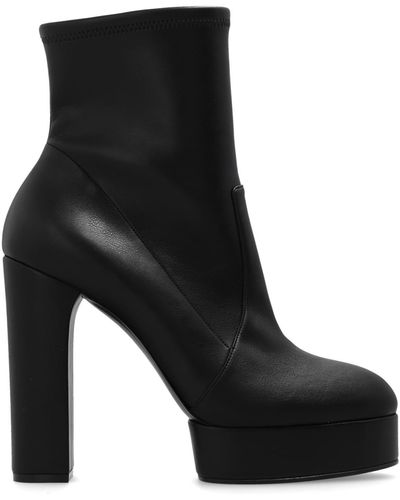 Casadei Heeled Ankle Boots With Leather - Black