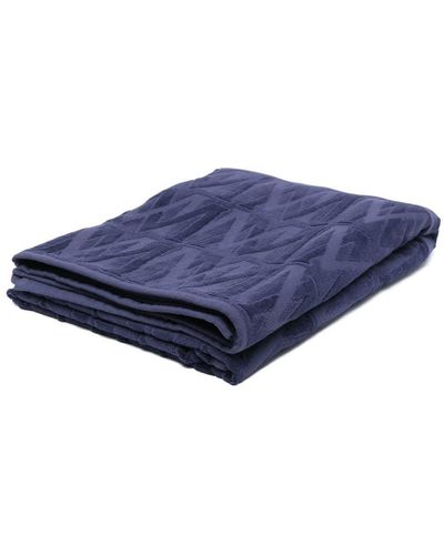 Moncler Navy Blue Monogrammed Beach Towel