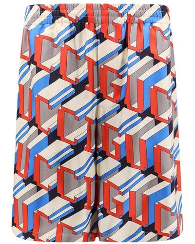 Gucci Pixel Print Silk Shorts - Multicolour