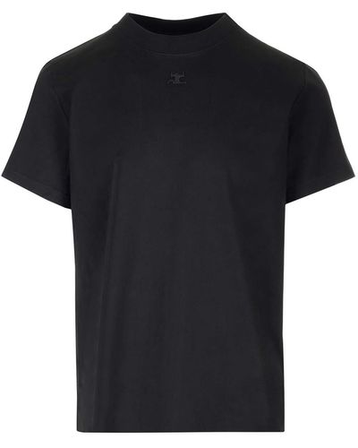 Courreges Straight Fit T-Shirt - Black