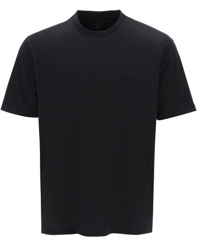 Y-3 T Shirt With Tonal Logo - Black