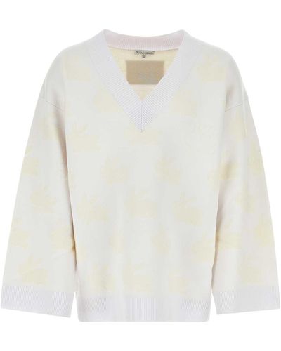 JW Anderson Embroidered Stretch Polyester Blend Jumper - White