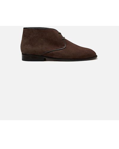 CB Made In Italy Dark Suede Boots Vento - Brown
