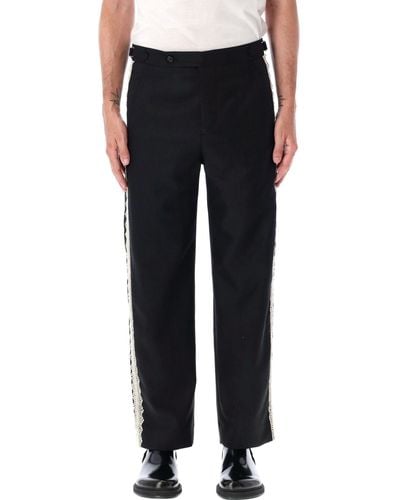 Bode Lacework Side Buckle Trousers - Black