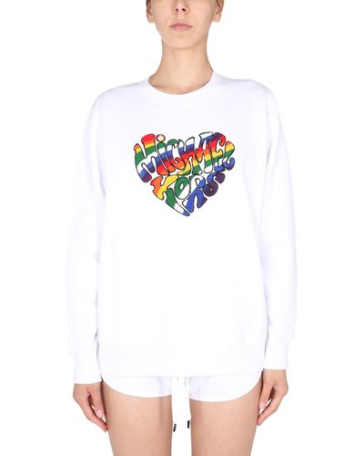 Michael Kors Crew Neck Sweatshirt With Pride Heart Logo - White