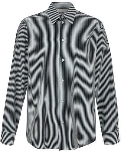 Bottega Veneta Striped Cotton Shirt - Gray