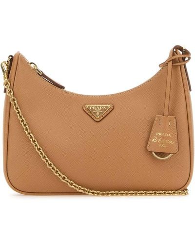 Prada Camel Leather Re-Edition 2005 Handbag - Brown