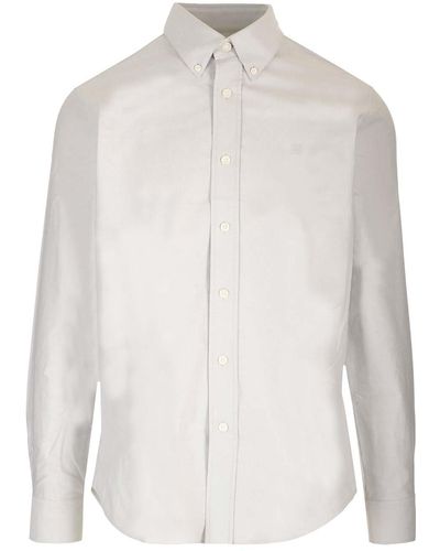 Givenchy Gray Shirt With Embroidered Logo - White