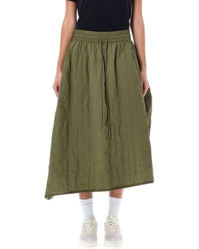 Y-3 Quilted Midi Skirt - Green