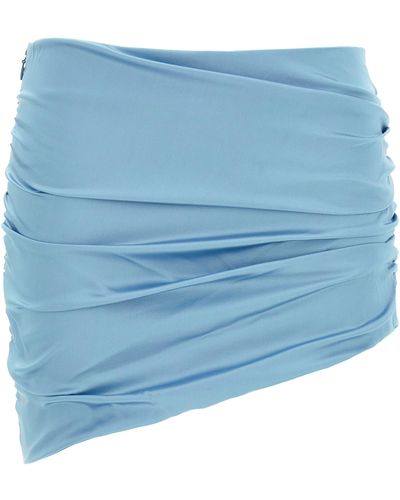 Alessandra Rich Satin Mini Skirt - Blue
