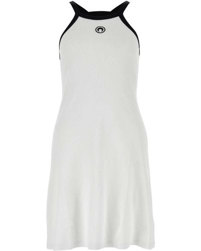 Marine Serre Stretch Cotton Mini Dress - White