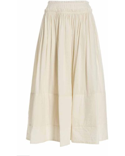 Tory Burch Rouched Waist Skirt - White