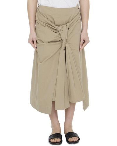 Bottega Veneta Skirt With Draping - Natural