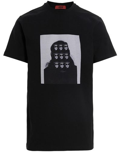Fourtwofour On Fairfax Printed T-Shirt - Black