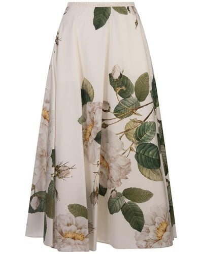 Giambattista Valli Giant Bloom Midi Skirt - White