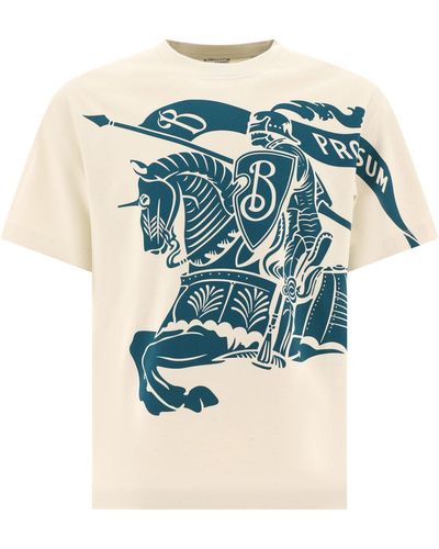 Burberry Graphic Printed Crewneck T-Shirt - Blue