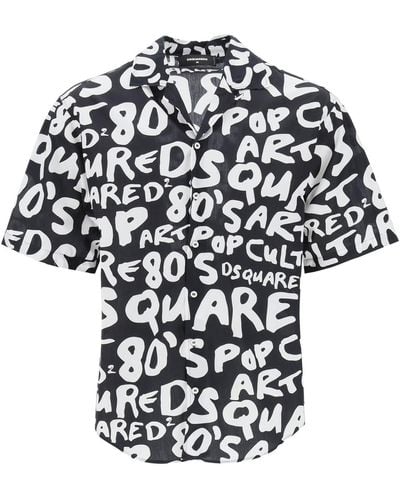 DSquared² Popo 80's Bowling Shirt - Black