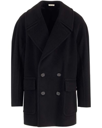 Alexander McQueen Wool And Cashmere Peacoat - Blue