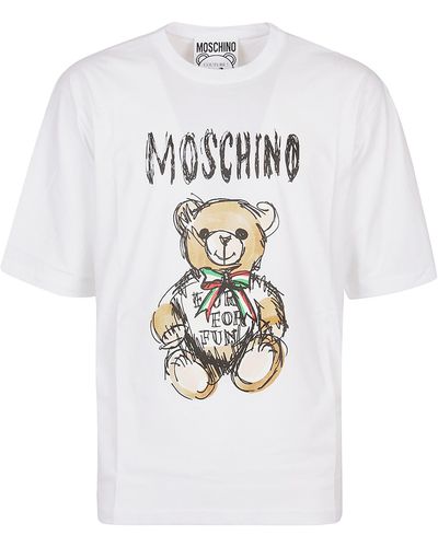 Moschino Drawn Teddy Bear T-Shirt - White
