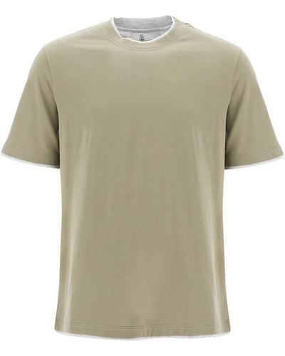 Brunello Cucinelli Layered-Effect T-Shirt - Green