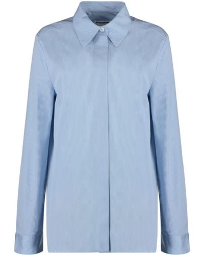Jil Sander Striped Cotton Shirt - Blue