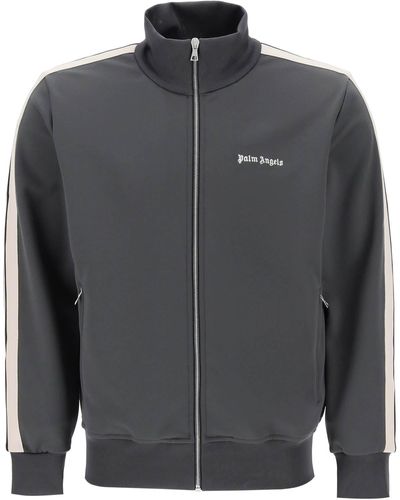 Palm Angels Track Jacket With Bands - Gray