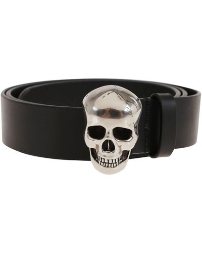Alexander McQueen 3d Skull Belt - Black
