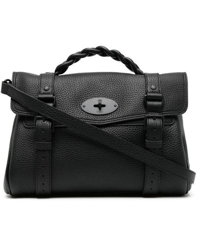 Mulberry Alexa Heavy Black Leather Handbag Woman