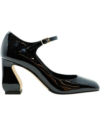 SI ROSSI Black Patent Leather Court Shoes