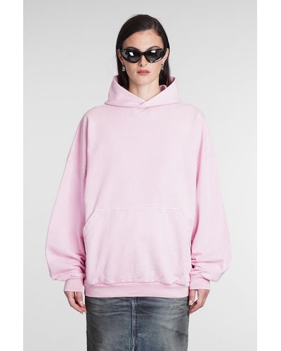 Balenciaga Sweatshirt In Rose-pink Cotton