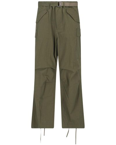 Sacai Belt Detail Trousers - Green