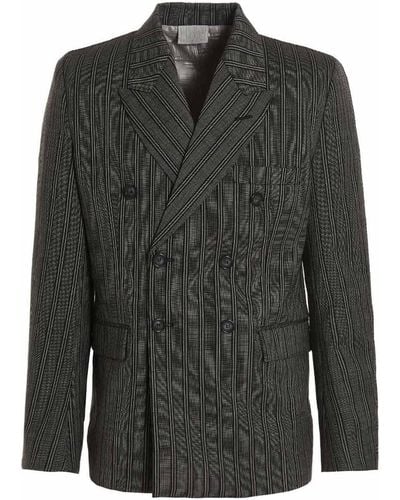 VTMNTS Blazer Tonal Double Breasted Tailored - Black