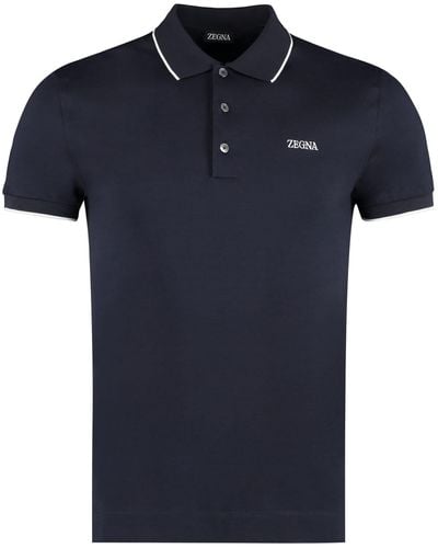 Zegna Cotton-piqué Polo Shirt - Black