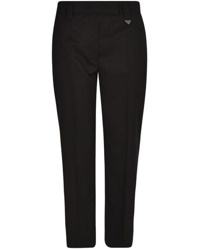 Prada Side Logo Concealed Pants - Black