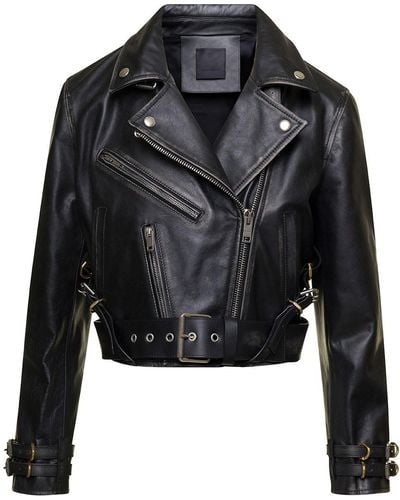 Givenchy Cropped Biker Jacket - Black