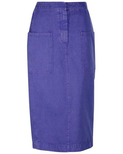 Max Mara Mid Waist Pencil Skirt - Purple